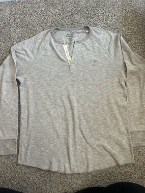 Heritage Light Gray Long-Sleeve Henley Shirt